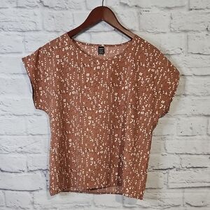 SHEIN Brown Floral Print Blouse